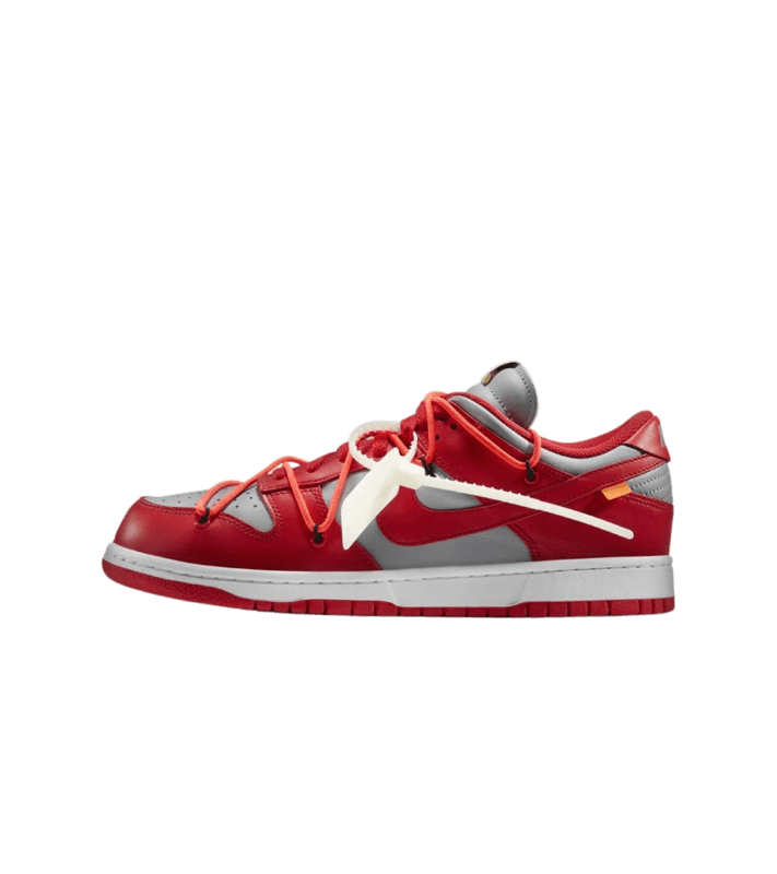 Off-White x Nike SB Dunk Low University Red Wolf Grey CT0856-600