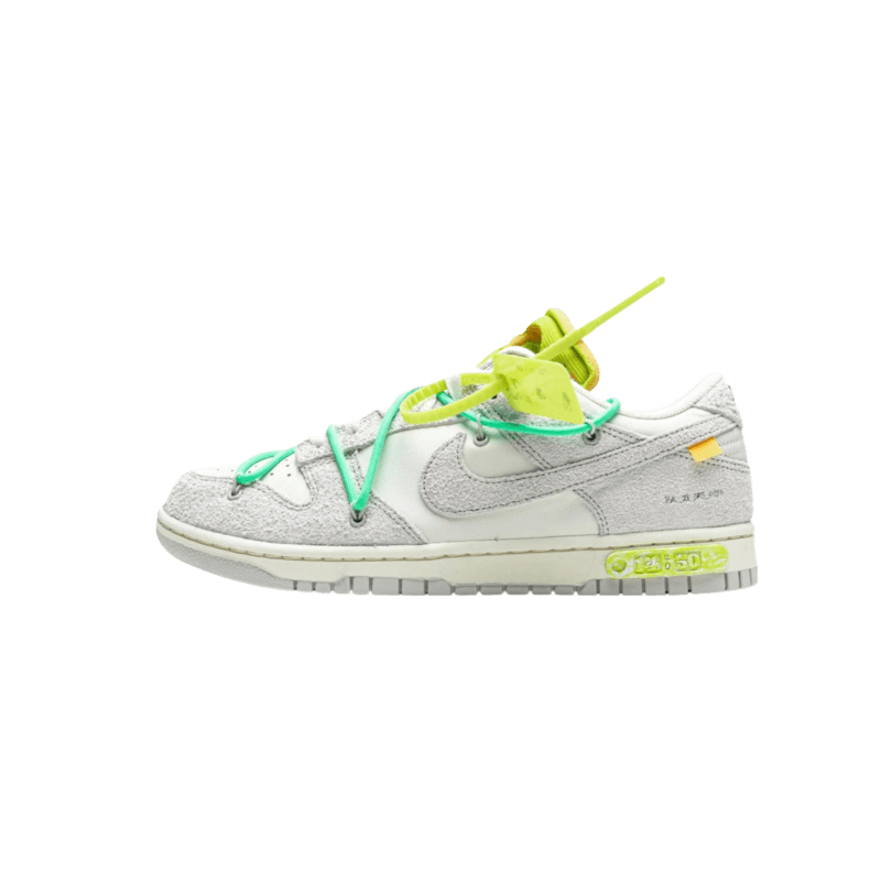Off-White x Nike SB Dunk Low Lot 14 of 50 Neutral Grey Electro Green DJ0950-106