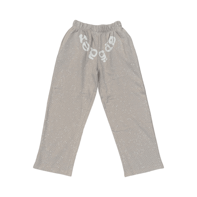 Sp5der “Cream Rhinestone Sweatpant”